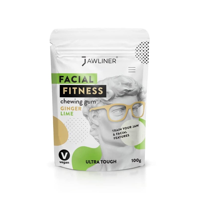 Jawliner® - Pioneers the Toughest Handmade 15x Harder Jawline Gum Includes 12 Weeks Coaching - Sugar-Free Ginger Lime Hard Gum - Jawline Exerciser for Mewing - Chewing Gum Shaping Jaw (2 Months Pack) - Image 1